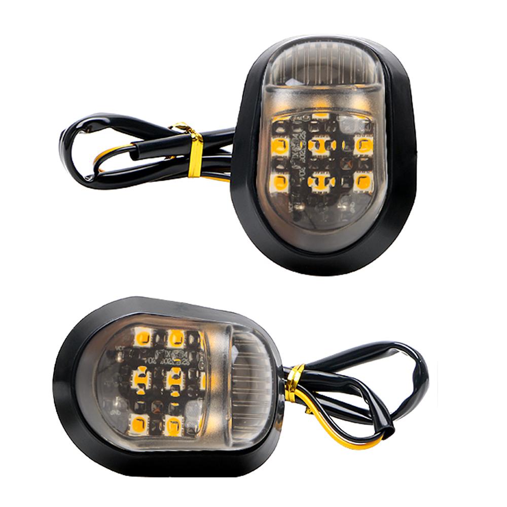 A Pair Motorcycle Motorbike Indicators Blinker 12V Piranha Light Flasher Turn Light 9 LED Turn Signal Light