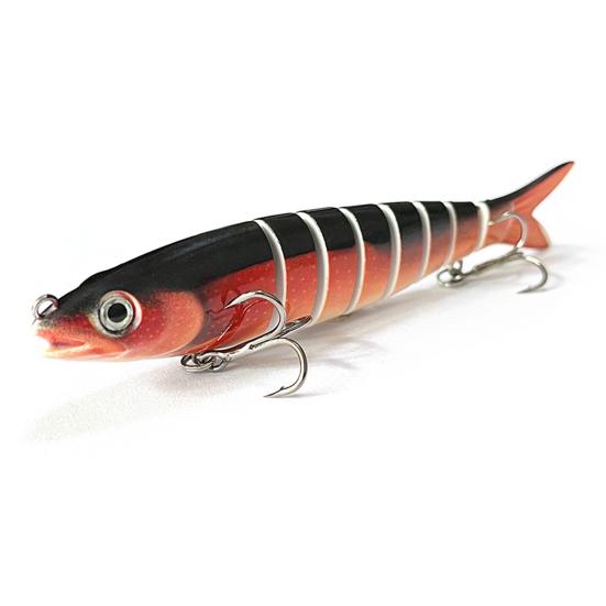 13.5CM/19G Multi-Jointed Fishing Lure with Hooks Slow Sinking 8-Section Swimbait Bionic Hard Artificial Bait Freshwater Saltwater Fishing Accessories
