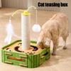 Коробка для обогащения кошек, интерактивная пилка для когтей, игрушка-головоломка с звенящими шариками, когтеточка-лабиринт для домашних кошек, царапай и играй