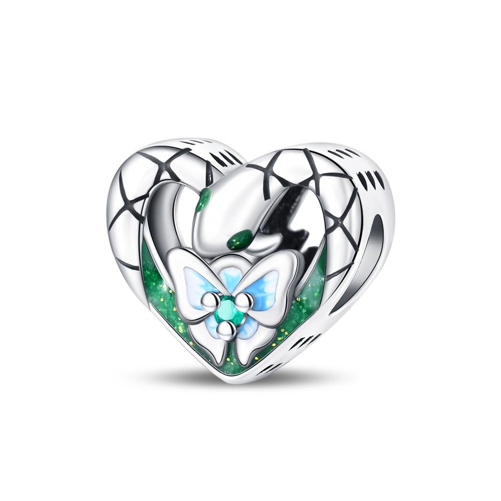 Драгоценные золотые бусины в виде свернувшейся змеи и подвеска-шарм из муранского стекла змеино-зеленого цвета, подходит для браслета, женское медное ожерелье, подарок