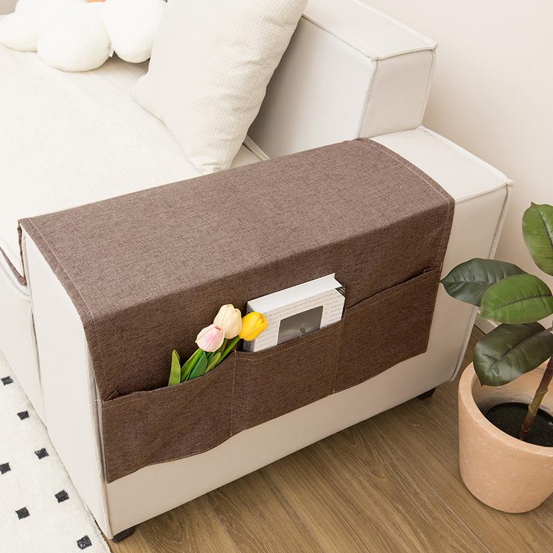 Тканевый чехол на подлокотник дивана Современный стиль Имитация льна Пылезащитный чехол-накладка Универсальный Для лета Противоскользящий Тканевый чехол-полотенце