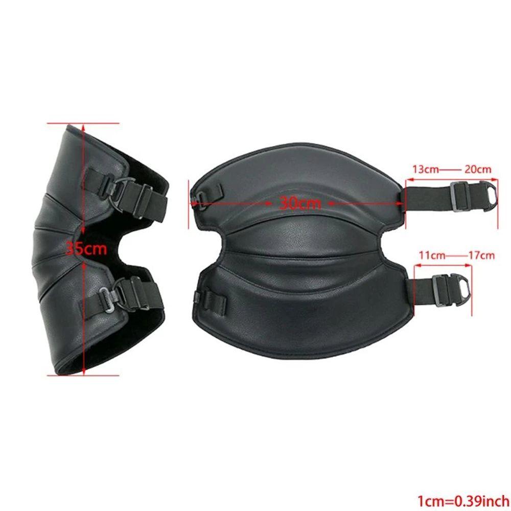 Adjustable PU Leather Windproof Riding Knee Pads Warm Kneepad Motorcycle Kneepad Protective Guard