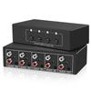 Аудиоразъем 4 RCA стерео без блока питания для CD/DVD стерео, черно-серый, переключатель/селектор аудио, входы/1 выход, + 3,5 мм переключатель/разветвитель, требуется.