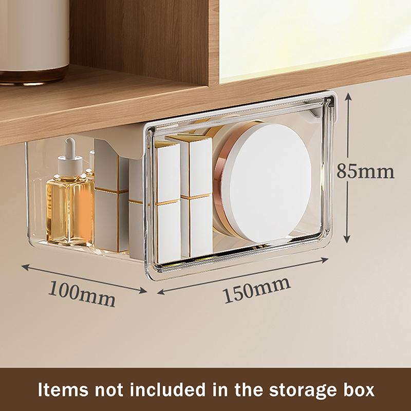 Under-Shelf Hanging Storage Bins Clear Plastic Organizers For Bathroom Kitchen Closet
