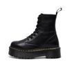 British Punk Style 8-Hole Motorcycle Boots: 2-Way Wear Chunky Platform with Front Zipper - Fashion Unisex All-Season Boots For