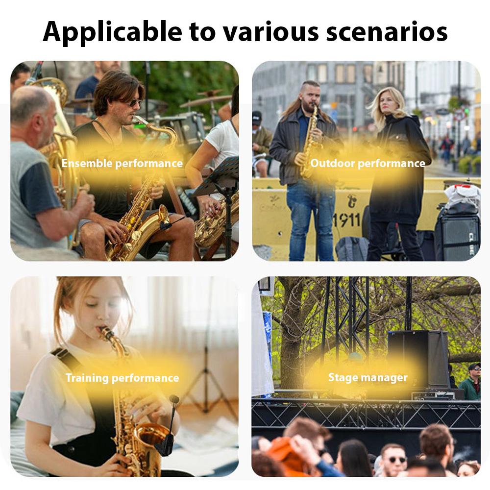 2.4G Saxophone Wireless Microphone Receiver Set Noise Reduction Outdoor Professional Stage