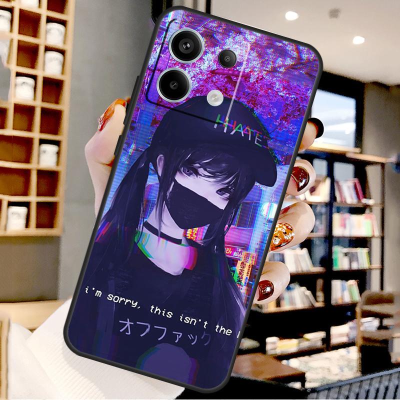 Аниме Vaporwave Glitch Для Xiaomi Redmi Note 14 Pro 9 10 11 12 13 15 Pro Plus Чехол Для Redmi 15 15C 14C 12C 10C 13C