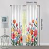2Pcs, Curtains&Drapes Colorful Plants Watercolor Machine Washable (Without Rod) Art Deco Festive Ldeal For Kitchen Living Room