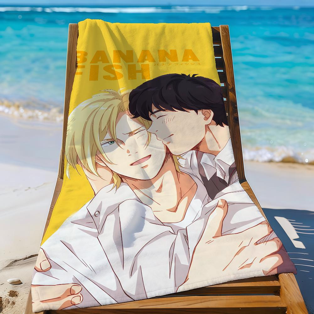 Аниме B-Banana Fish Полотенце Спортивное Быстросохнущее Туристическое Снаряжение для Кемпинга Песозащитное Мягкое Легкое Большое Пляжное Полотенце