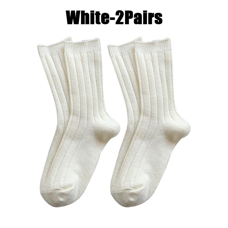 Новые зимние носки, женские кашемировые шерстяные утепленные женские носки, японские модные однотонные термодлинные носки в стиле Харадзюку