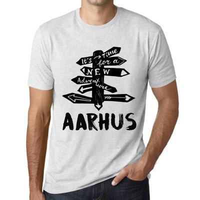 Мужская винтажная футболка Футболка с рисунком Time for New Advantures Aarhus Vintage White