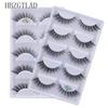 AMSNCN NEW 5Pair 100% Real 3D Mink Lashes Soft Natural False Eyelashes Makeup Long Eye Lashes Eyelash Extension CiliosH13mini