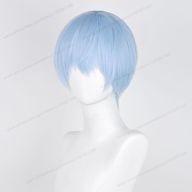Himmel Wigs Cosplay 30 см Короткий Светло-голубой Волосы на скальпе Аниме Термостойкий Синтетический парик + Шапочка для парика