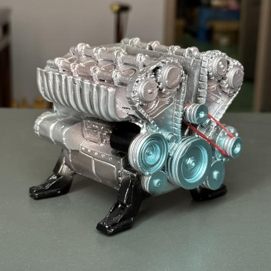 V8 Car Engine Model Realistic Resin 8-Cylinder Auto Engine Decoration Home Office Desktop Ornament Kids Science Learning Educational Toy