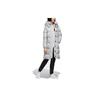 Neo Large Logo Casual Mid-Length Down Jacket Winter Women Outerwear Gray EI4425