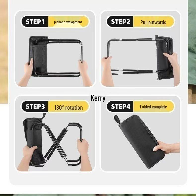 Compact Outdoor Folding Stool: Portable Pencil Case Chair for Camping and Fishing