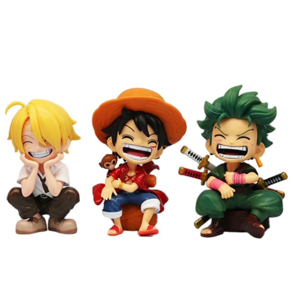 13см Аниме Фигурка One Piece Монки Д. Луффи Ророноа Зоро Кавайные Игрушки Q Фигурка Нендороид Украшение для Автомобиля ПВХ Модель Подарок