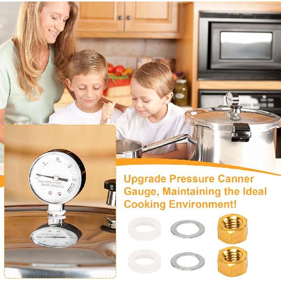 Pressure Cooker Gauge Fastener Pack for Presto, 82248 Gauge Gasket Replacement Parts for Pressure Canner Steam Gauge 85772 82237 8212, Provides Tight