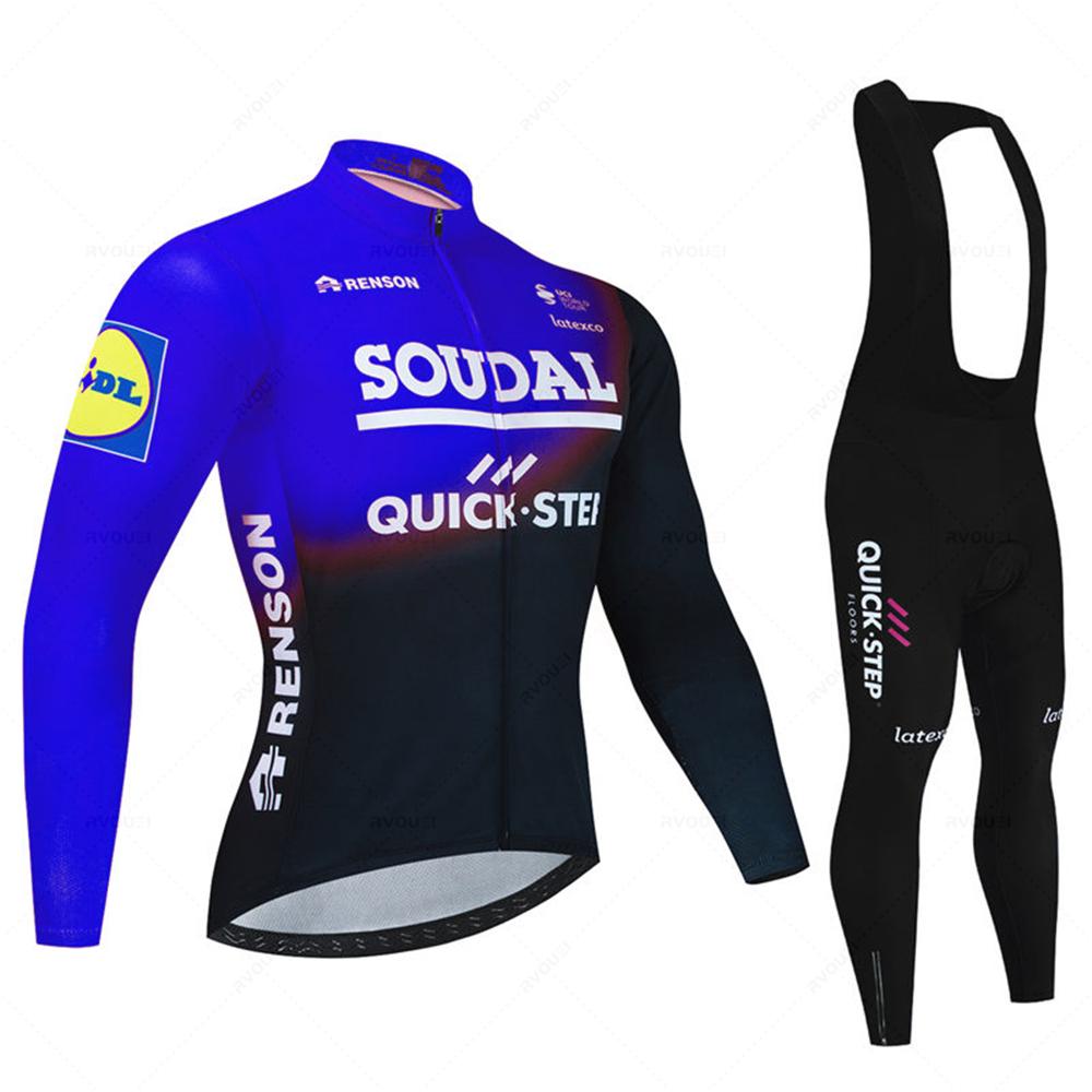 2026 Команда Soudal Quick Step Набор Велосипедных Джерси Весна Осень Мужской MTB Одежда Maillot Ciclismo С Длинным Рукавом Велосипедная Одежда Велосипедная Форма