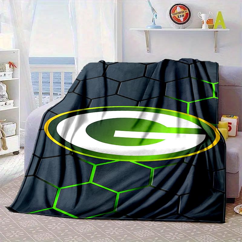 Green Bay Packers Logo Portable Blanket/Soft Blanket Bedding Blanket Suitable for Travel Camping Living Rooms Offices Sofas Fan Gifts