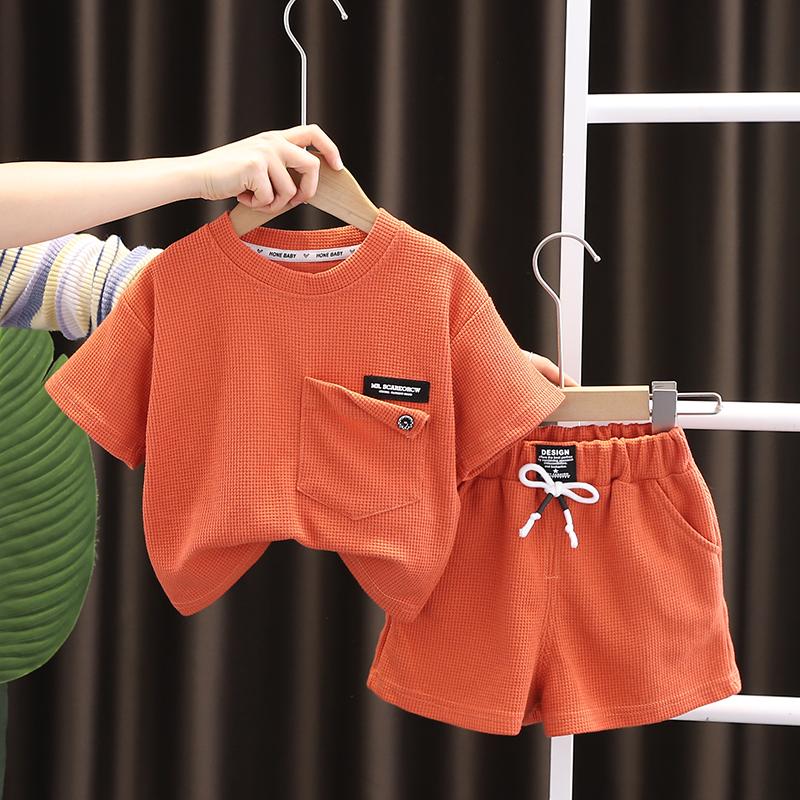 Summer Casual Cotton Soft Baby Boys' and Girls' Clothing Sets Casual Kids Short Sleevesuits Two-piece Set