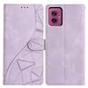 For Motorola Moto G55 5G Case Wallet Stand Imprinted Triangle Pattern Leather Phone Flip Cover