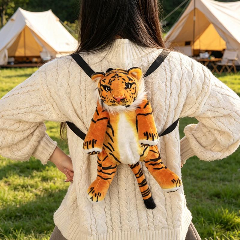 1Pc 40cm Simulation Tiger Leopard Plush Backpack Toy Stuffed Soft Animal Doll Decorative Bag Kids Birthday Gift