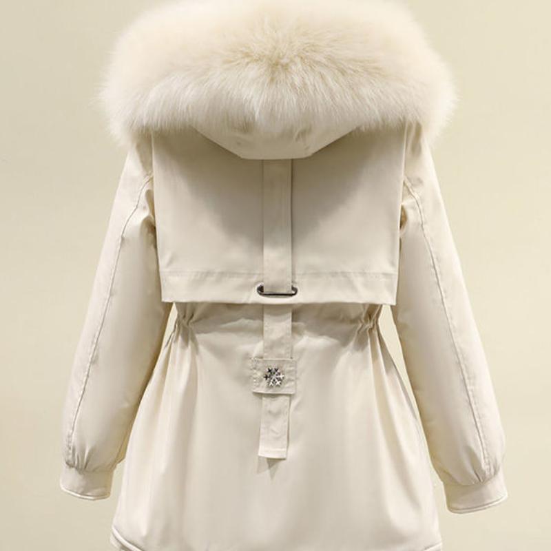 Женское среднее и длинное новое зимнее свободное пальто с бархатной подкладкой