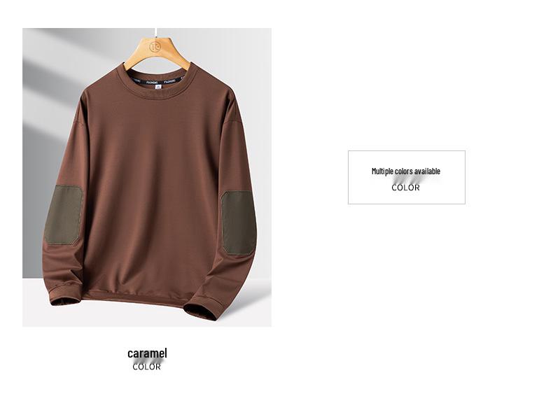 Men's Plus Size Cotton Round Neck Long-Sleeve Pullover 