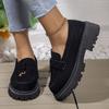 Giant Soft Retro Platform Women's New Small Leather Shoes Round Head Thick Heel Single Shoes Large Size Women's Shoes