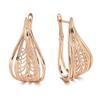 Rose Gold Geometric Hollow Pattern Earrings for Women – Fashionable Jewelry