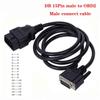 156cm 5ft OBD2 16Pin Male To DB 15Pin Male Extension Cable VGA Obd To Db15 Data Cord Diagnostic Extender Cable