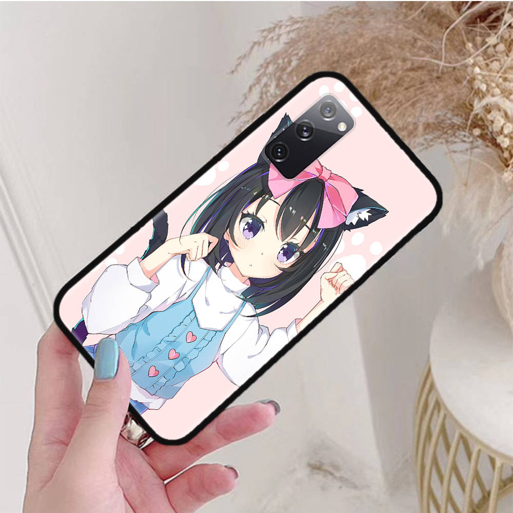 Черный чехол для Xiaomi Poco X6 X4 M5 M6 F5 F6 C65 C55 C50 C51 C40 Pro Redmi 14C A3X 13C 12C 11T 10A 9C Note 7 6 8A Plus W-59 Cat Girl