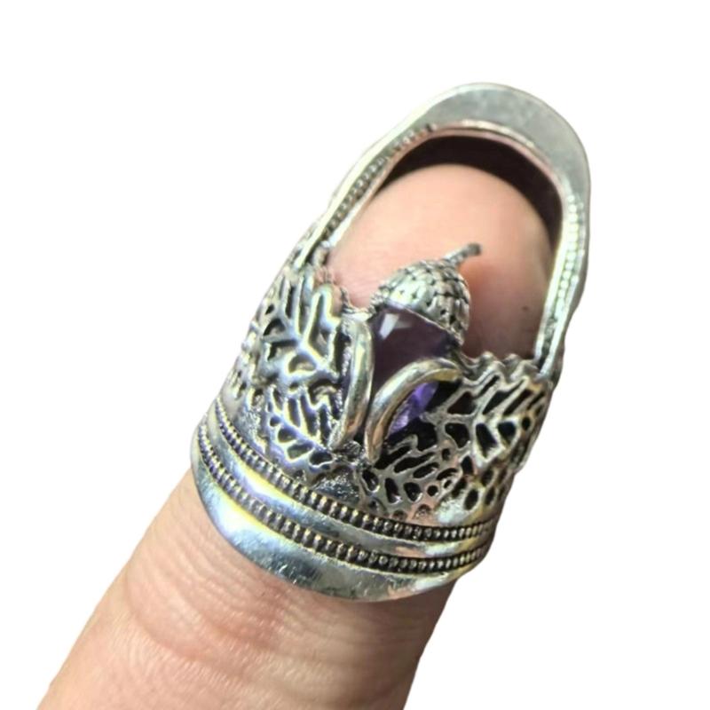 Прочный наперсток из сплава для любителей шитья и рукоделия, предлагающий открытый дизайн, гибкость и удобную посадку