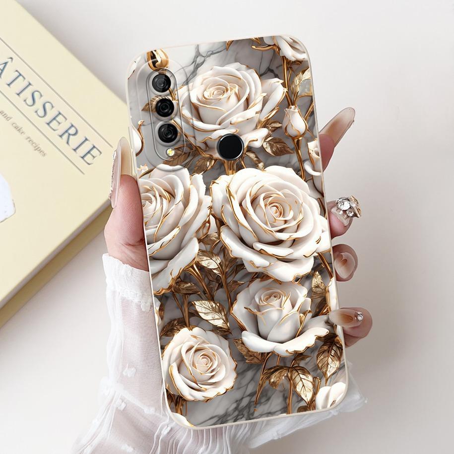 For Huawei Y6p Y 6P Case MED-LX9 Fashion Butterfly Flower Rose Soft Silicone Cover For Huawei Enjoy 20e MLD-AL10 Protective Case