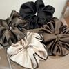 Large Scrunchies for Hair Satin Elastic Hair Bands for Girls and Women Rhinestone Headwear Hair Accessories Dark Colors