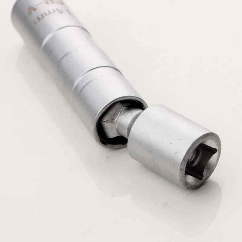 Spark Plug Socket Wrench Adapter 14mm16mm Set Universal Joint with Magnetic Flexible Socket Thin Wall 3/8" Drive Car Repair Tool