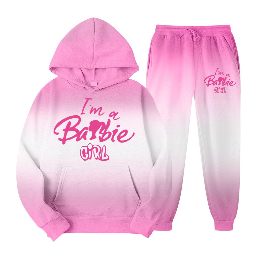 Women's Sweatshirt Printed Dress Hoodie Bag Pocket Long Sleeve Long Dress Hoodie Set