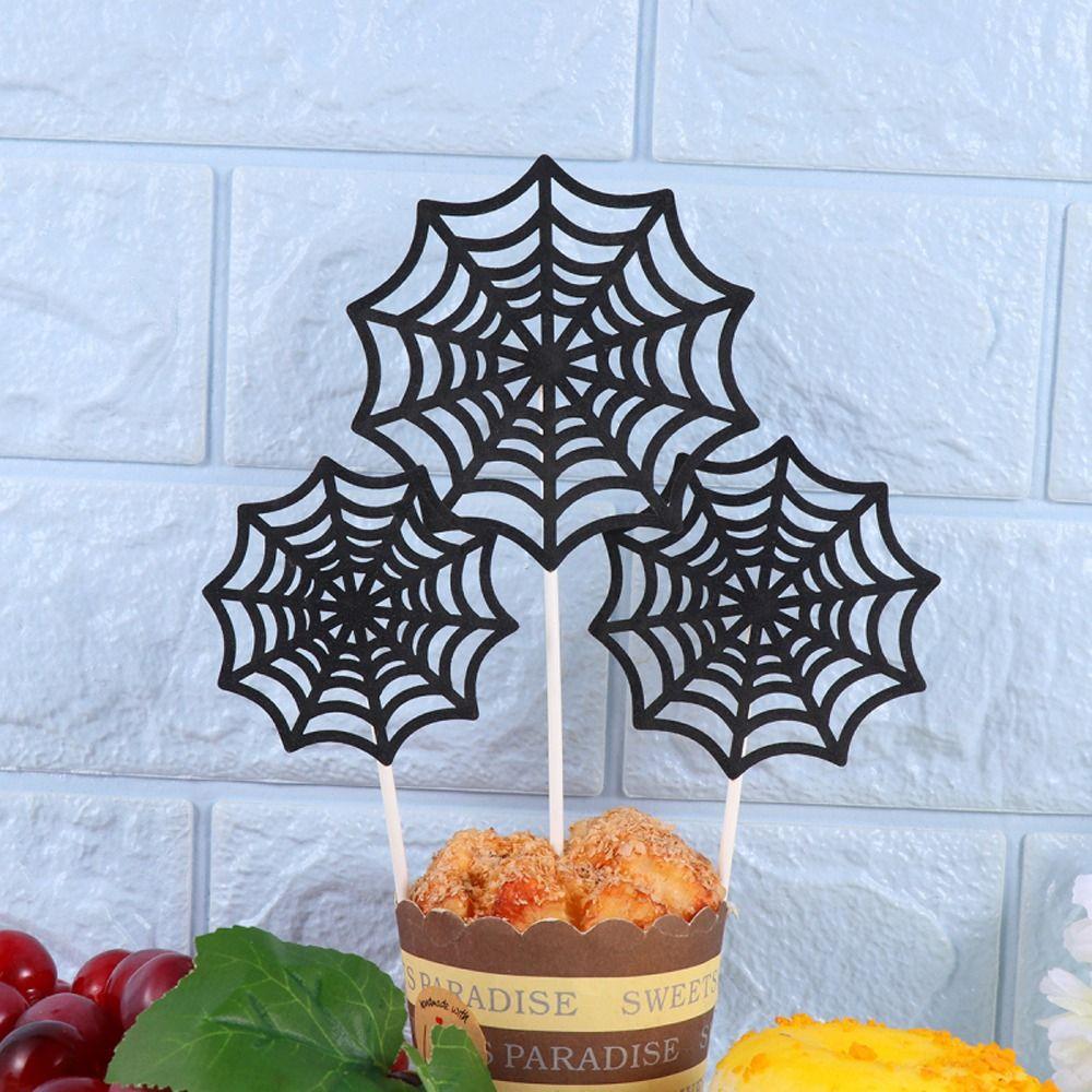 Spider Spider Web Cake Toppers Paper Happy Birthday Decoration Home Decoration