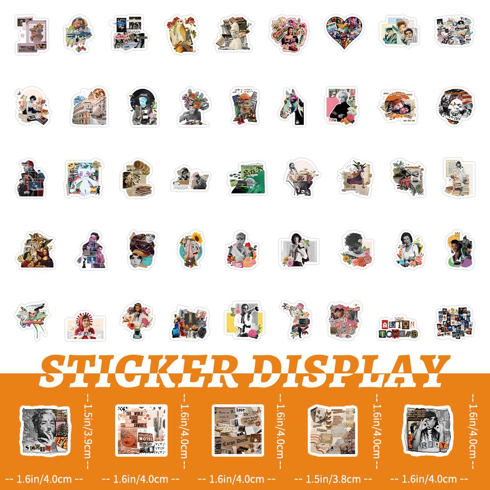 100Pcs/Set Retro Splice Collage Art Mini Stickers DIY Fashion Decals Stickers
