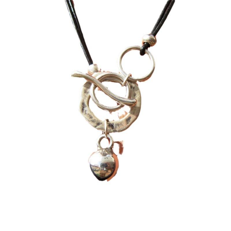 Винтажное ожерелье с подвеской из кожаного шнура с геометрическим узором, бохо-женское ожерелье, праздничный подарок на вечеринку, ювелирные изделия