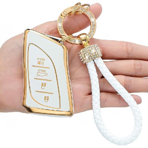 Чехол для брелока Lexus, совместим с ES350 ES300h UX200 LS500 LS500H LC500 LC500h Smart Key Premium Soft TPU с полной защитой от пыли