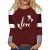 Рубашка для женщин, модная повседневная футболка с рукавом реглан, круглым вырезом и длинным рукавом, свободная футболка с принтом, женский топ