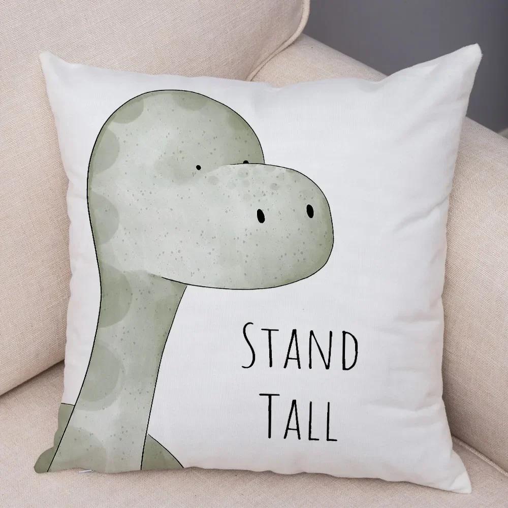 Nordic Be Brave Zebra Hippo Double-Sided Printed Pillow Cover Short Plush Suitable Living Rooms Bedrooms Throw Cushion Cover