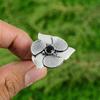 Natural Black Onyx 925 Silver Multi Stone Flower Adjustable Ring For Women