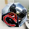 Автоматический зонт с принтом логотипа Chicago Bears, 8 ребер, железный каркас, пластиковая ручка, подходит для путешествий на открытом воздухе и на каждый день, идеальный подарок