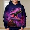 Children's Animal Dinosaur Series 3D Digital Printed Boy Hip Hop Personality Hooded Sweatshirt