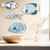 4Pcs Hanging Decorations Fish Shaped Pendants Smooth Edge Burr Free Decorative Fish Ornaments Wooden Decor
