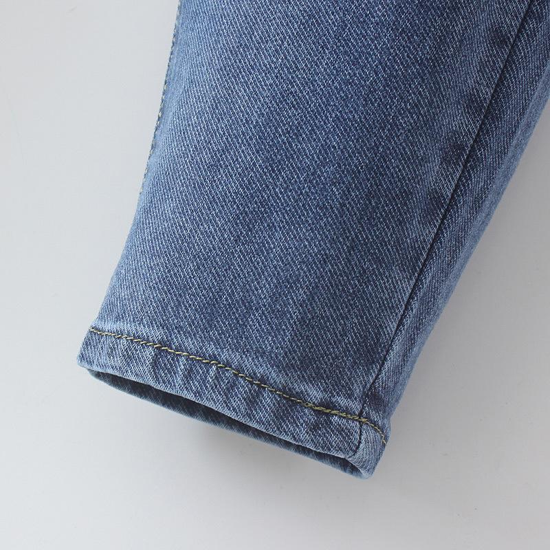 High Waist Jeans for Women Spring and Autumn New Style Plus Size Elastic Waist Slim and Loose