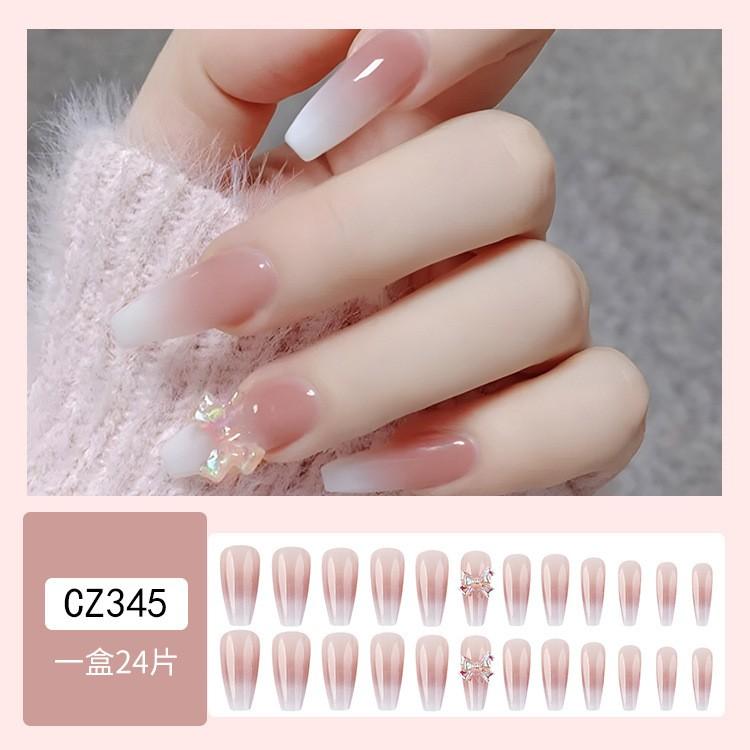 24 шт. Длинные накладные ногти Накладные ногти Блестящие маникюрные патчи для ногтей 10 мл